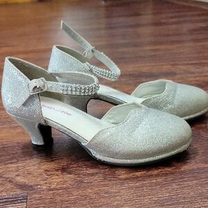 Elegant Silver Glitter Women's Heels